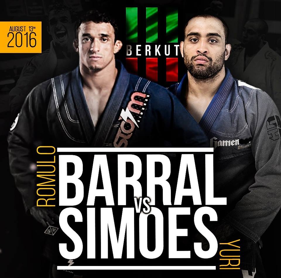 Romulo Barral e Yuri Simões fizeram a luta principal do Berkut BJJ 3 (Foto: Divulgação)