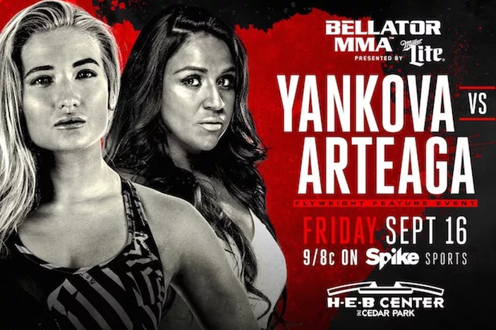 Cartaz de divulgação da luta entre Anastasia Yankova e Veta Arteaga (Foto: SpikeTV / Bellator MMA)