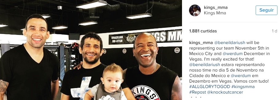 Postagem no Instagram de Rafael Cordeiro confirmando a participação de Fabrício Werdum no UFC 207 (Foto: Instagram @Kings_MMA)