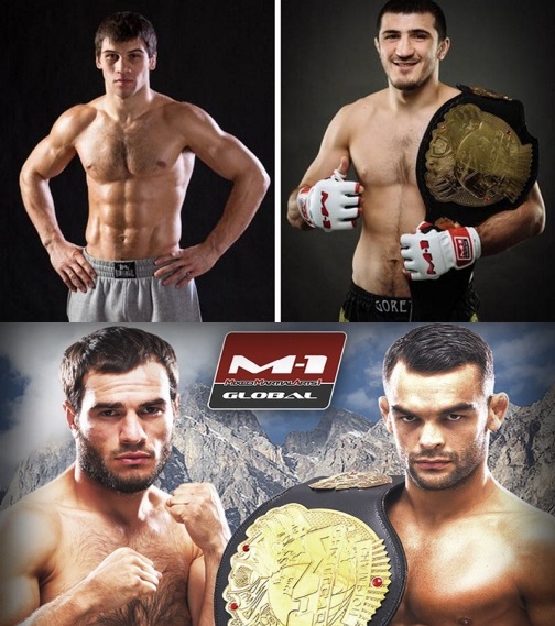 Os dois combates valendo cinturão confirmados para o M-1 Challenge: Anatoly Tokov vs Ramazan Emeev (c) e Magomed Idrisov vs Ivan Buchinger (c) (Foto: Montagem)